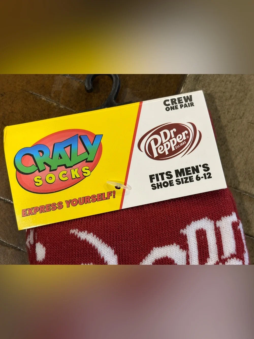 Men’s Official Dr. Pepper Long Crazy Socks - Shoe Size 6-12